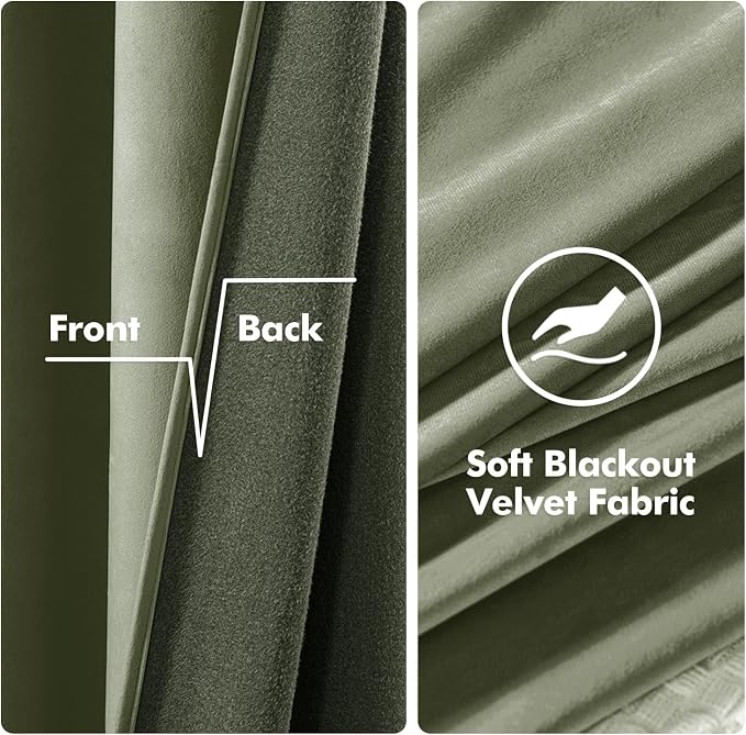 MIULEE Sage Green Elegant Grommet Curtains Thermal Insulated Soundproof Room - Image 3