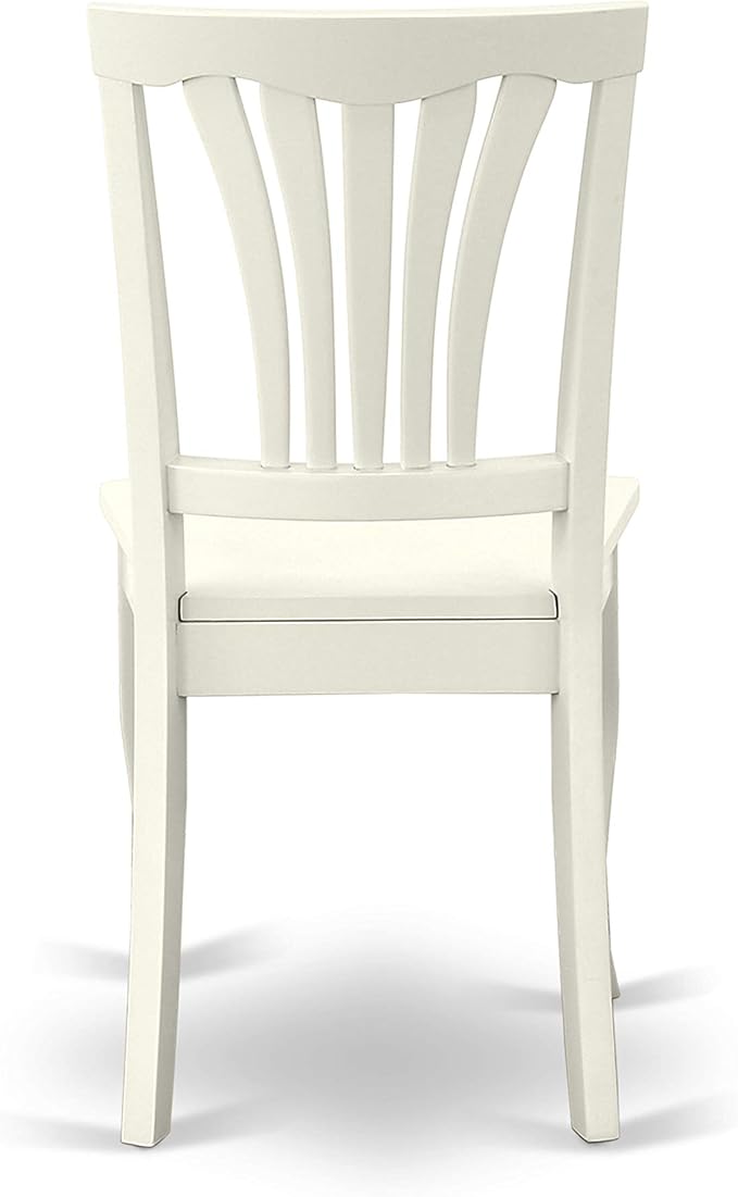 East West Furniture ANAV3-LWH-W 3 Piece Dining Table Set for Small Spaces Contains a Round Kitchen Table with Pedestal and 2 Kitchen Dining Chairs, 36x36 Inch, Linen White