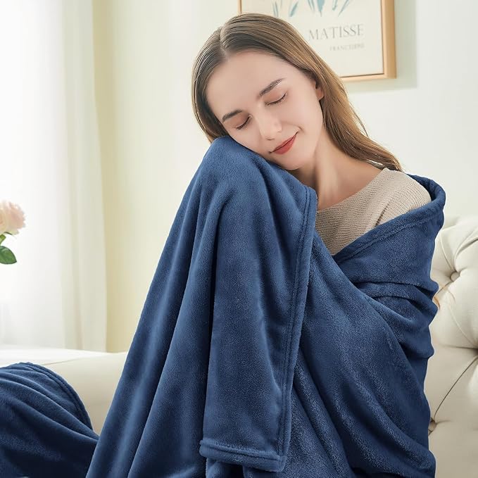 BEDELITE Fleece Blanket Full Size Navy - Image 2