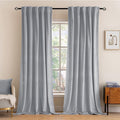 MIULEE Greyish White Velvet Curtains 96 inches 2 Panels by MIULEE