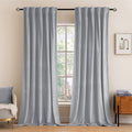 MIULEE Greyish White Velvet Curtains 90 inches 2 Panels by MIULEE