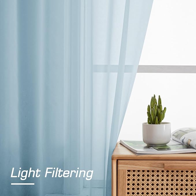 OWENIE Sheer Curtains 96 inches Long - Image 3