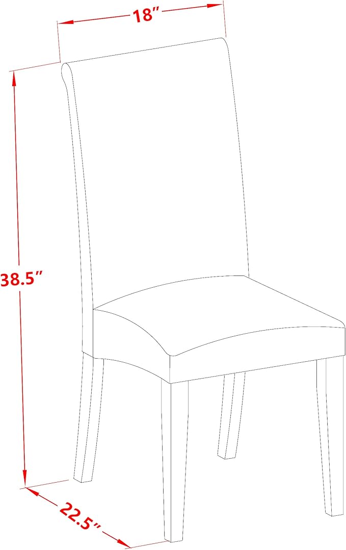 East West Furniture LGBA5-LWH-01 5 Piece Dinette Set Includes a Rectangle Dining Table with Butterfly Leaf and 4 Cream Linen Fabric Parson Dining Room Chairs, 42x84 Inch, Linen White