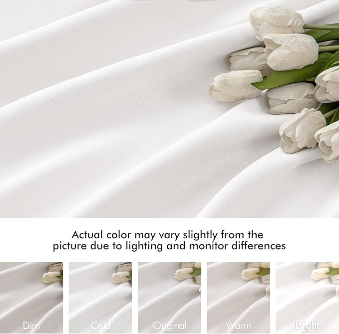 MIULEE Pure White Back Tab Blackout Curtains 84 Inch Length 2 Panels Set - Image 8