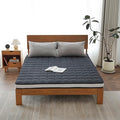 Welnow Japanese Futon Floor Mattress, Queen Size Thick Tatami Mat Portable & Foldable Roll Up Floor Bed Mattress with Storage Bag, Sleeping Pad for Adults, Dorm, Guest Bed, Camping and Travel, Black