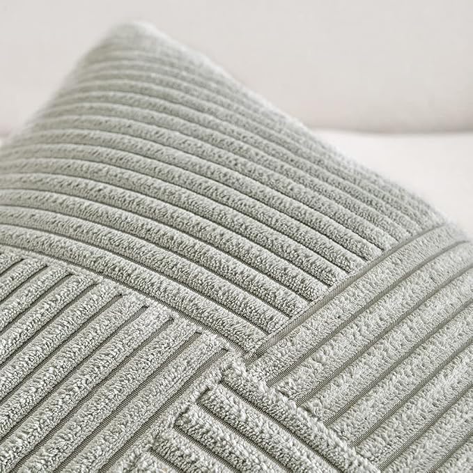 Fancy Homi 2 Packs Grey Lumbar Decorative Throw Pillow Covers 20x28 Inch - Image 3