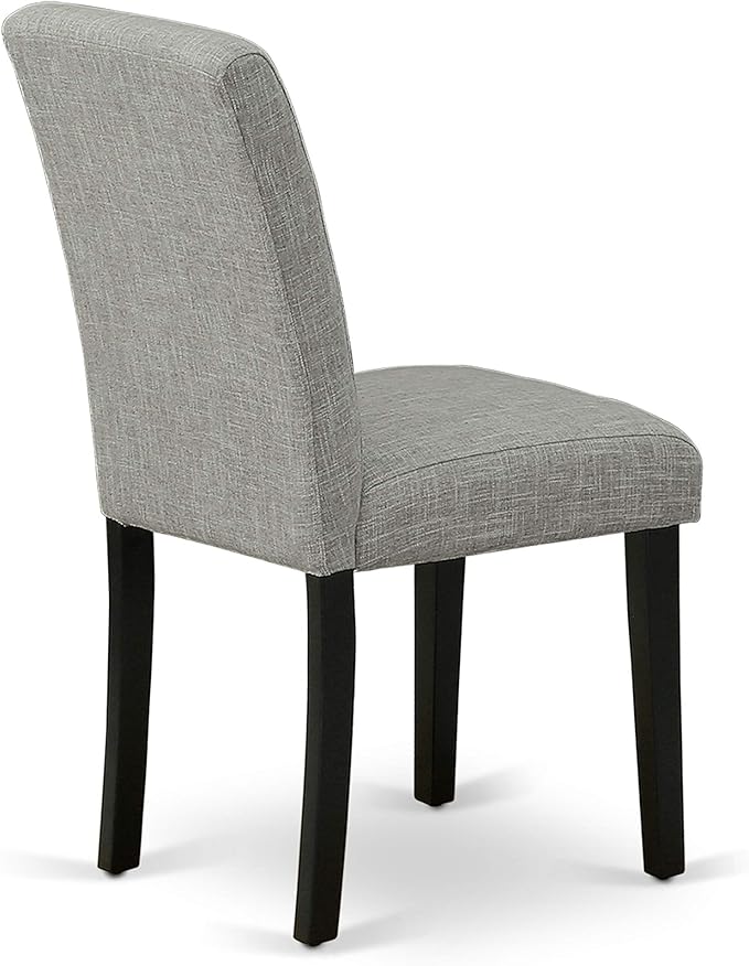 East West Furniture X696AB106-6 6 Piece Dining Room Set Contains a Rectangle Dining Table with X-Legs and 4 Shitake Linen Fabric Parson Chairs with a Bench, 36x60 Inch, Multi-Color