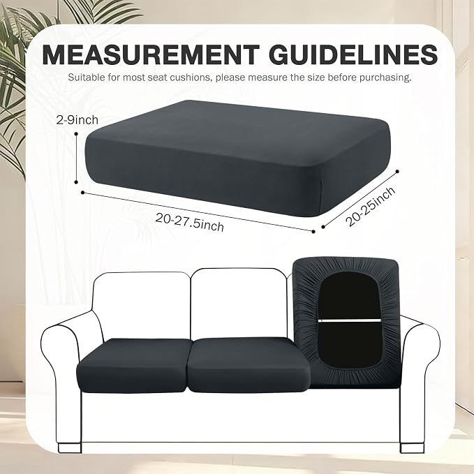 hyha 8Pcs Patio Cushion Covers, Stretch Outdoor Couch Cushion Covers, Washable - Image 2