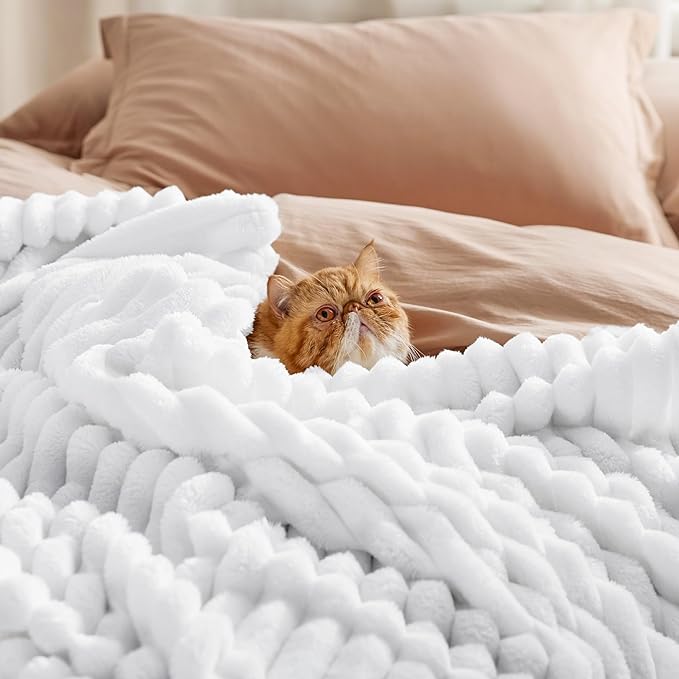 Bedsure GentleSoft White Full Blanket - Image 4