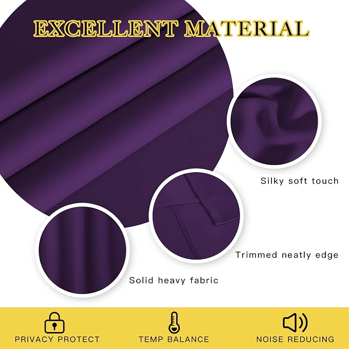 NICETOWN Blackout Curtains for Bedroom, Grommet Top Room Darkening Thermal - Image 2
