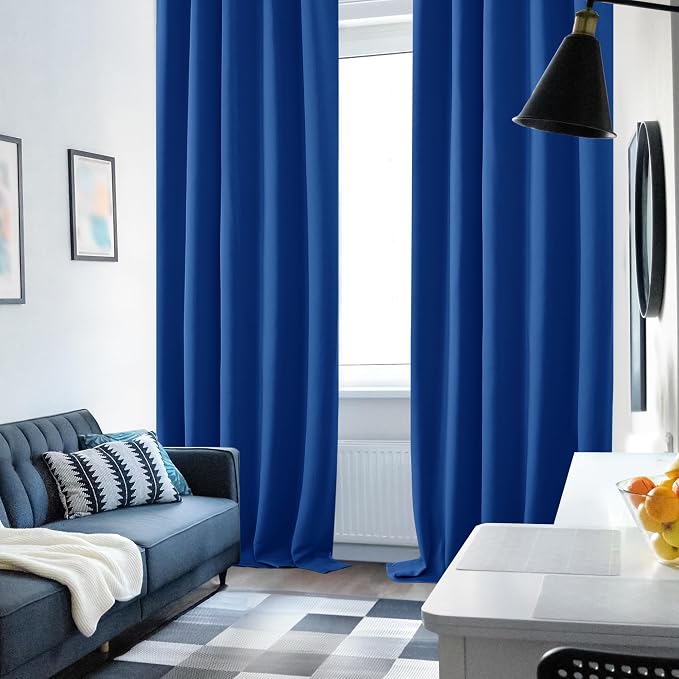 Deconovo Blackout Curtains, Thermal Insulated, W42 x L84 2 Panels, Back Tab - Image 4