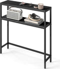VASAGLE Console Table, 2-Tier Narrow Sofa Table with 2 Shelves, 7.9 x 31.5 x 31.5 Inches, for Living Room, Hallway, Entryway, Charcoal Gray and Ink Black ULNT130B22V1