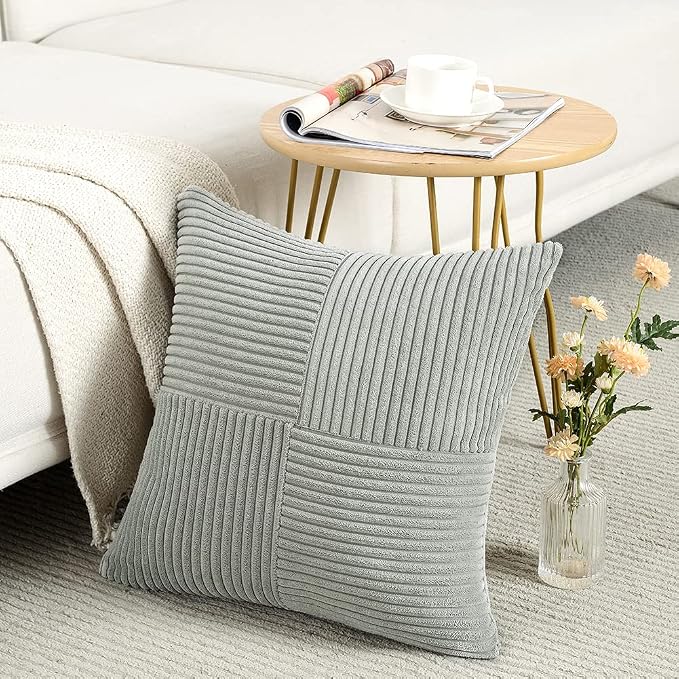 Fancy Homi 2 Packs Grey Big Decorative Throw Pillow Covers 24x24 Inch - Image 2