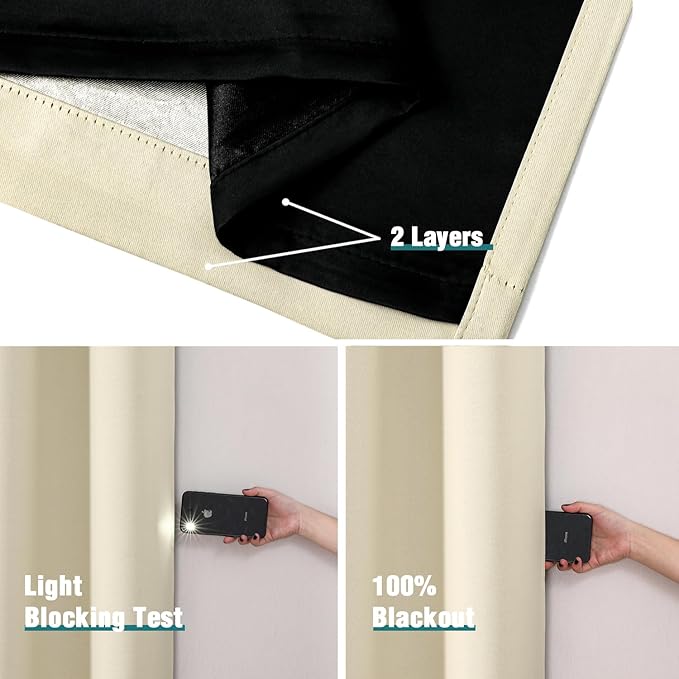 ChrisDowa 100% Blackout Curtains 72 inch Long - Image 5