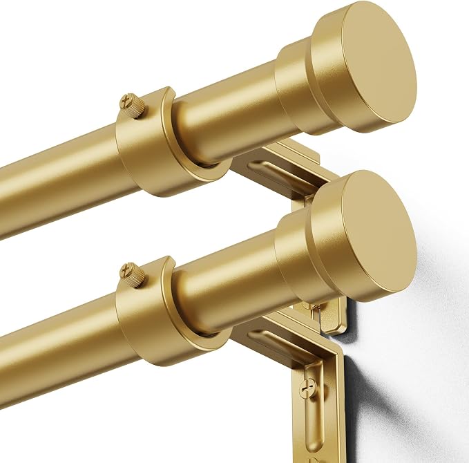 YaFex Curtain Rods 2 Pack 32-118 Inch, Heavy Duty 1 Inch Curtain Rod, Modern by YaFex