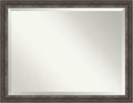 Amanti Art Brown Wall Mirror 35x45 Alta Rustic Char Rectangle Bathroom Mirror for Wall Decor Living Room, X-Large Rustic Farmhouse Frame, Hangs Horizonally and Vertically, Bathroom Decor, Beveled Edge