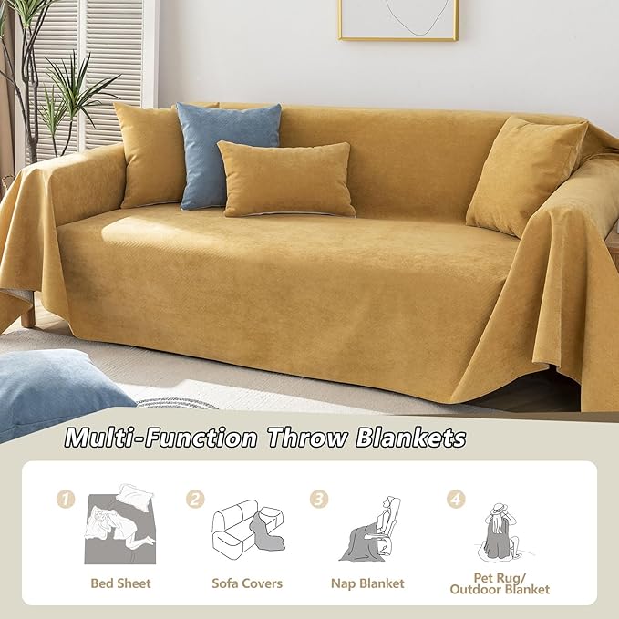 STACYPIK Waterproof Ginger Couch Cover for Sectional, Loveseat Covers, Futon Cover, L Shaped Cover, Anti-Cat Scratch Furniture Protector for 2 Cushion Couch，Washable Pets Protector Sofa Cover-71X90IN