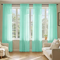 MIULEE Aqua Sheer Curtains 84 Inches Long, 4 Panels Set, Light Filtering Rod by MIULEE