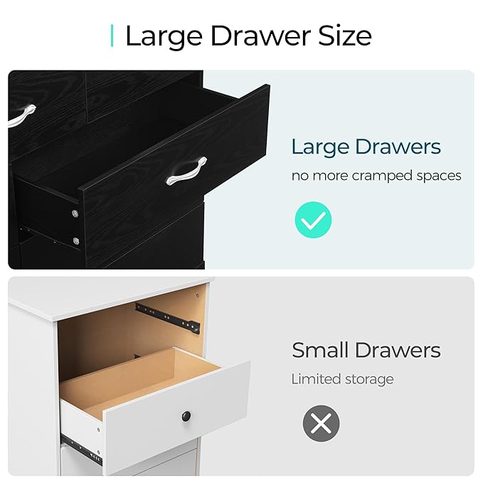 LINSY HOME 8 Drawer Dresser for Bedroom, 54" Wide Chest of Drawers, Modern TV Stand Dressers with Wood Frame and Metal Handles, Large Drawer Organizer for Bedroom, Living Room, Black