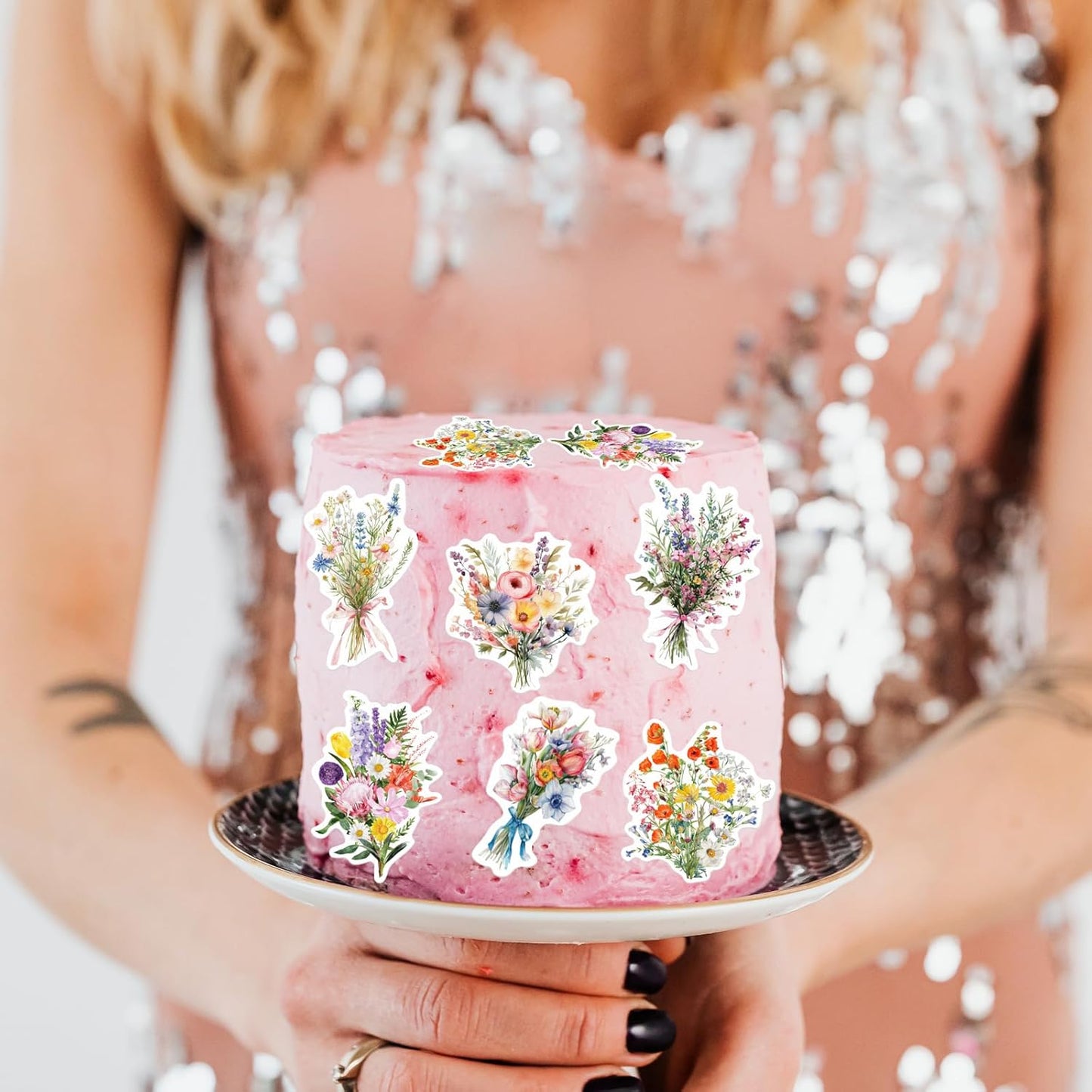 42PCS Edible Wildflower Cupcake Toppers Wafer Paper Baby in Bloom Baby Shower Decorations Flower Birthday Party Decorations Wildflower Cake Toppers for Birthday Party Supplies (Wildflowers)