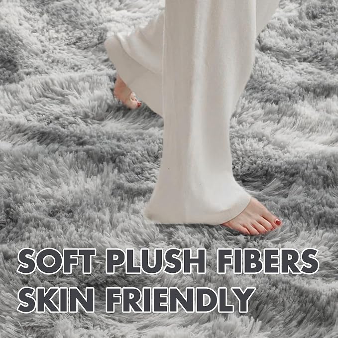 6x9 Ft Large Shag Rugs for Living Room Decor, Tie-Dyed Ultra Soft Fluffy Furry - Image 4