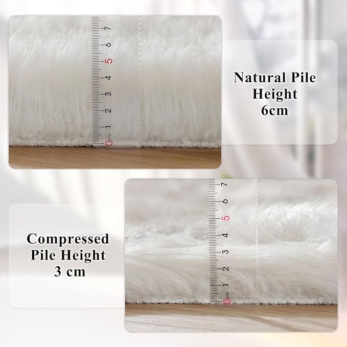 ORINOVA White Faux Sheepskin Shaggy Fur Rug - Image 4
