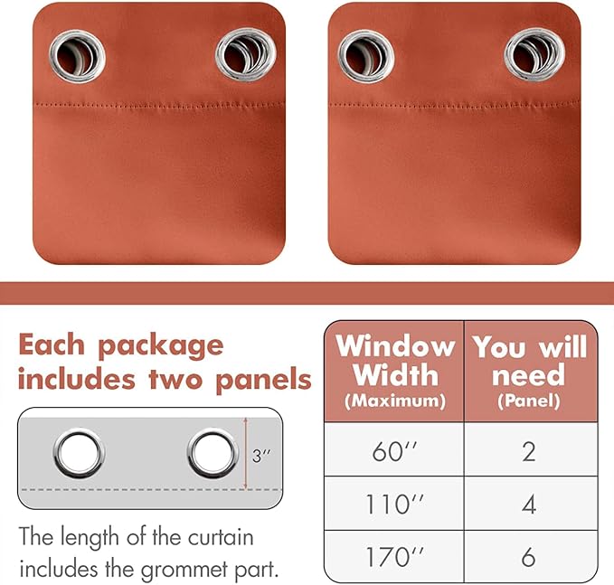 MIULEE Blackout Curtains for Fall Bedroom Living Room Thermal Insulated Room - Image 6