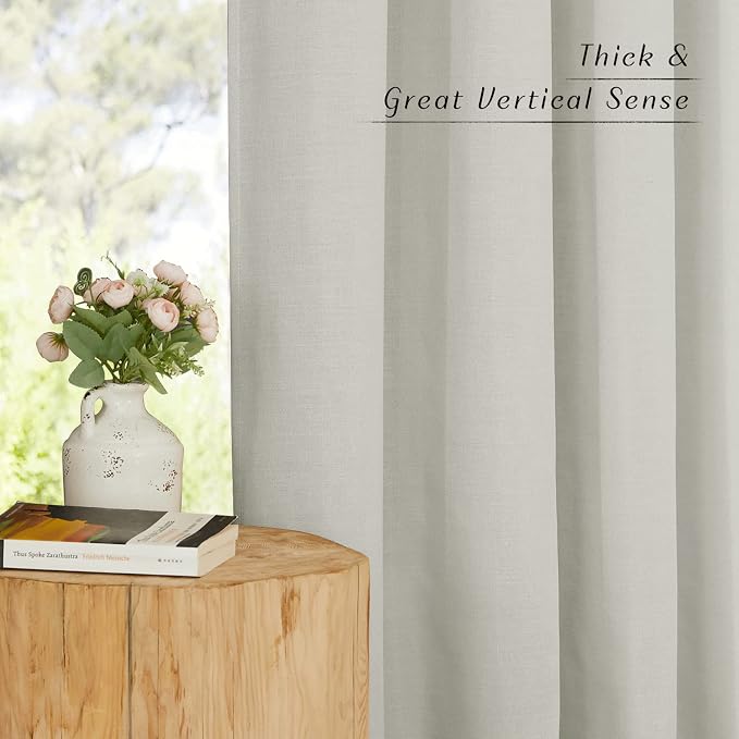 NICETOWN Thick Linen Gray Curtains - Image 5