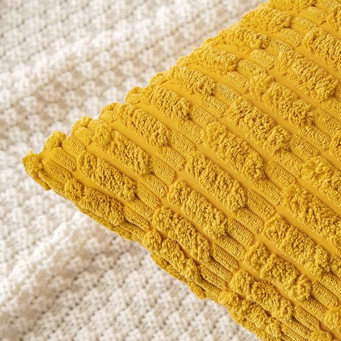 MIULEE Pack of 2 Corduroy Decorative Euro Sham Throw Pillow Covers 24x24 Inch - Image 2