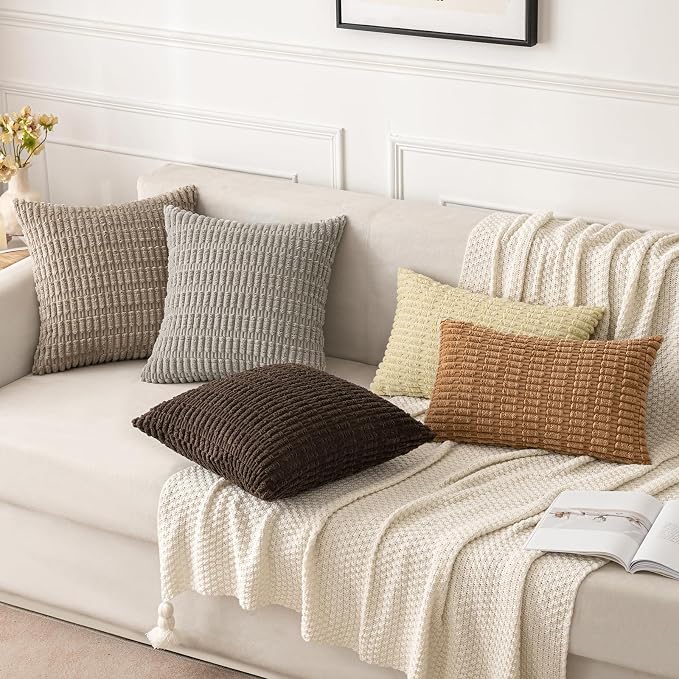 MIULEE Pack of 2 Corduroy Decorative Throw Pillow Covers 20x20 Inch Soft Boho - Image 3