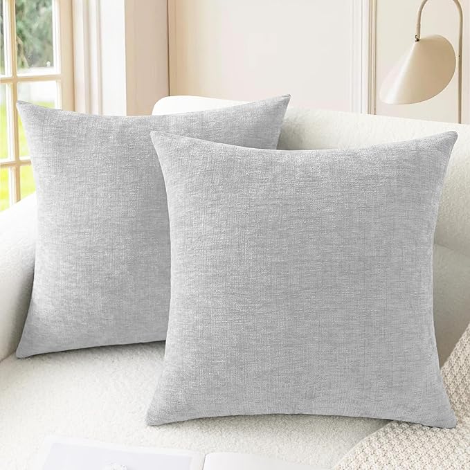 CaliTime Throw Pillow Covers Decorative 16 X 16 Inches Pack of 2 Cozy Chenille by CaliTime