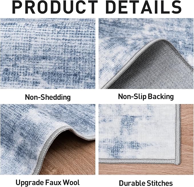 8x10 Area Rugs Washable Rug: Modern Abstract Living Room Rug Soft Anti-Skid - Image 5