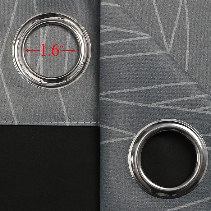 Estelar Textiler Full Room Darkening Greyish White and Grey Blackout Curtains - Image 7