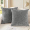 CaliTime Throw Pillow Covers Decorative 18 X 18 Inches Pack of 2 Cozy Chenille by CaliTime