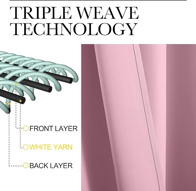NICETOWN RV Blackout Curtains for Camper Windows, Rouge Pink, Short Blackout - Image 3