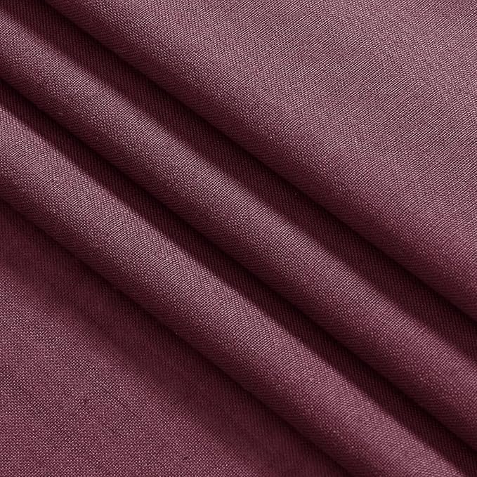 Nanspring Burgundy Linen Curtains 80 Inch Length - Image 9