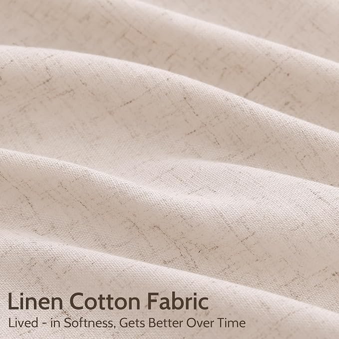 Nanspring Natural White Linen Curtains 102 Inches Long - Image 4