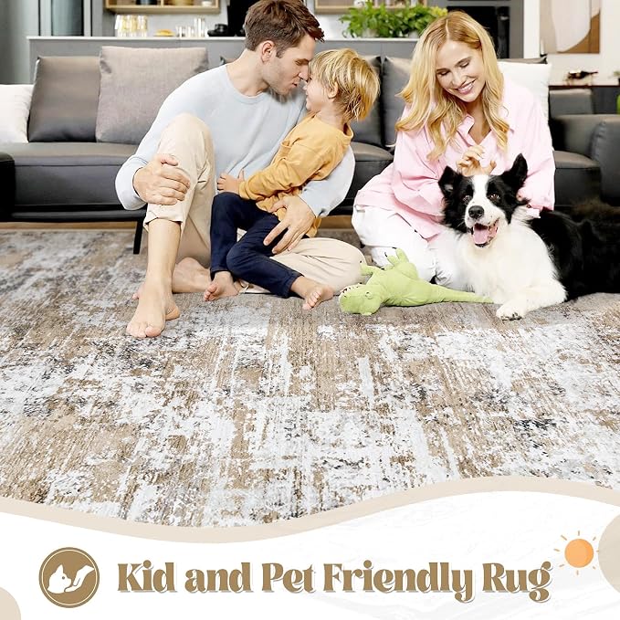 XLUEZ 6x9 Area Rugs for Living Room, Washable Modern Abstract Large Area Rug - Image 6