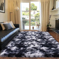 Black and White Rug for Living Room, 9x12 Area Rug for Bedroom, Bedside Indoor by Quntue