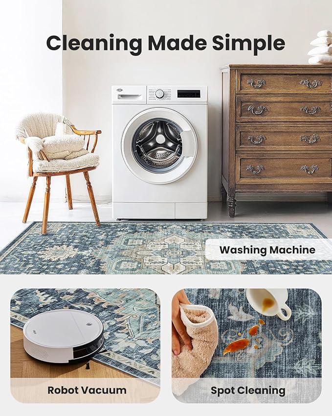 AMADA HOMEFURNISHING 2x6 Washable Runner Rug, Low-Profile Kitchen Rugs - Image 5