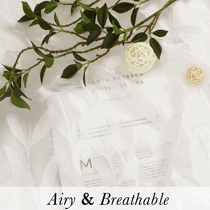 Lecloud Leia Sheer Ivory Window Curtains - Image 4