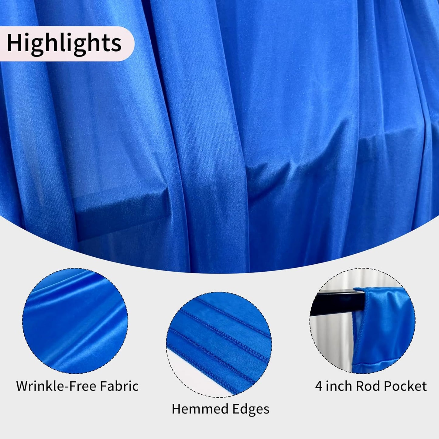 10x10ft Backdrop Curtains for Parties, 2 Panels 5x10ft Photography Backdrop Curtain with Rod Pocket,Backdrop Polyester Background Drapes,Wedding Backdrop Drapes for Birthday Baby Shower Home Decor