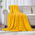 JIAHANNHA Mustard Yellow Throw Blanket Fleece Blanket 60"x80", Super Soft Cozy by JIAHANNHA