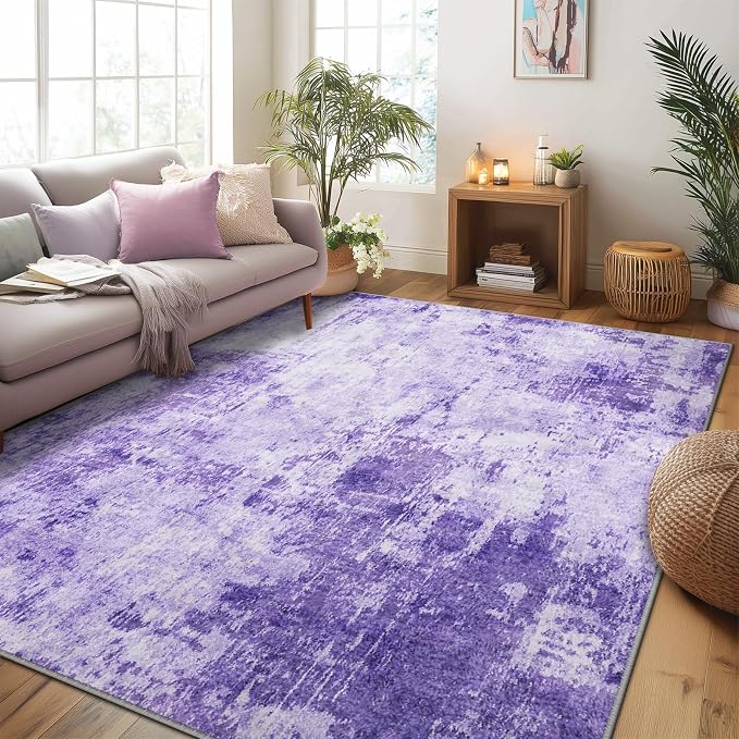Washable Area Rugs 8'x10' Non-Slip Modern Abstract Soft - Image 7