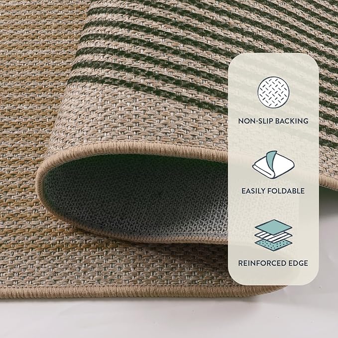 Lahome Modern Rainbow Round Entryway Rug 4ft, Circle Easy Jute Rug Washable Indoor Outdoor Patio Rug Farmhouse Front Door Mat, Contemporary Non Slip Round Carpet for Bedroom Kitchen