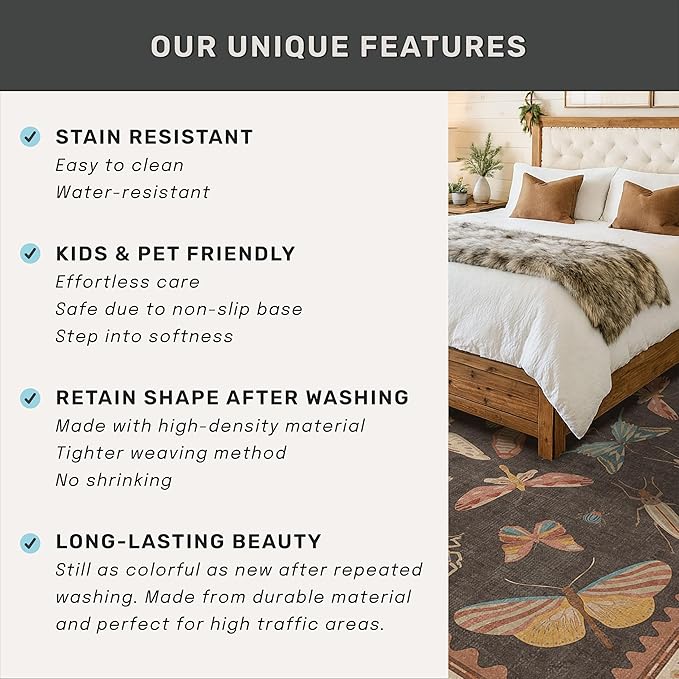 Brown 2x6 Indoor Rugs for Entryway - Image 7
