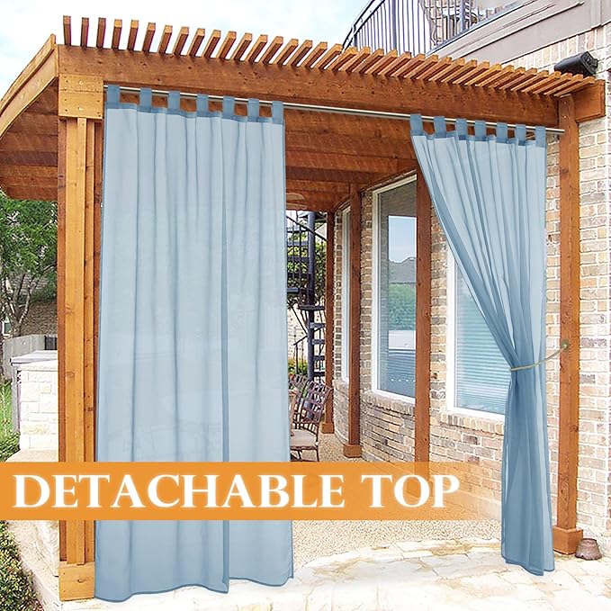 RYB HOME Outdoor Sheer Curtains - Image 4