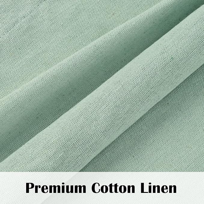 FRAMICS Farmhouse Valance Curtains, Boho Cotton Linen Kitchen Valance, Sage - Image 5