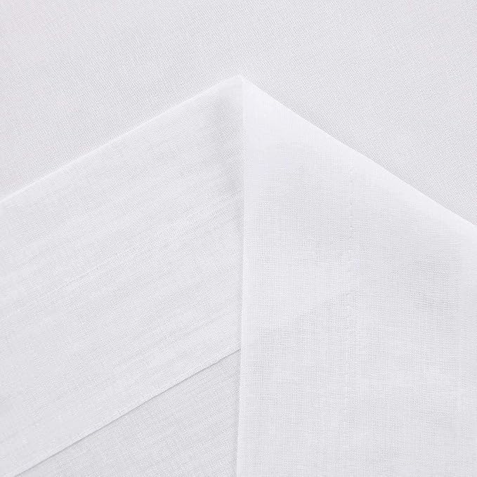 DWCN White Sheer Curtains 96 inch Length 2 Panels Set, Elegant Rod Pocket Solid - Image 4