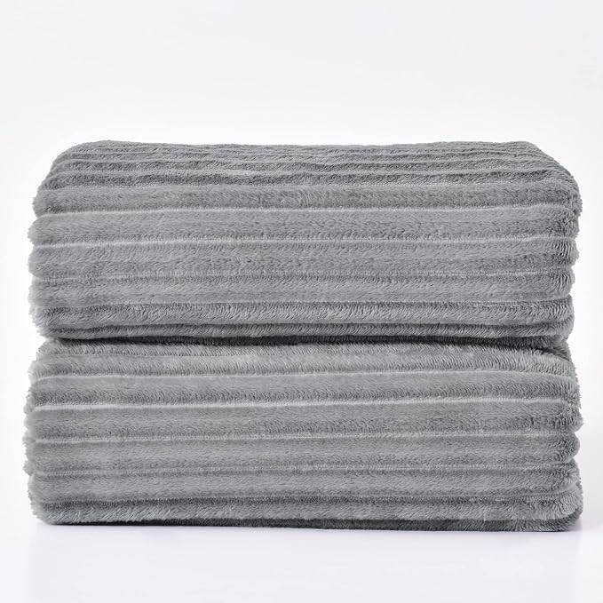 BEDELITE Fleece Throw Blanket for Couch – 3D Ribbed Jacquard Soft and Warm - Image 8